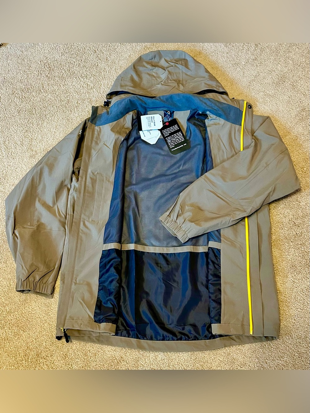 Little Donkey Andy Men's Two-Tone Khaki Hooded Jacket - Picture 2 of 14